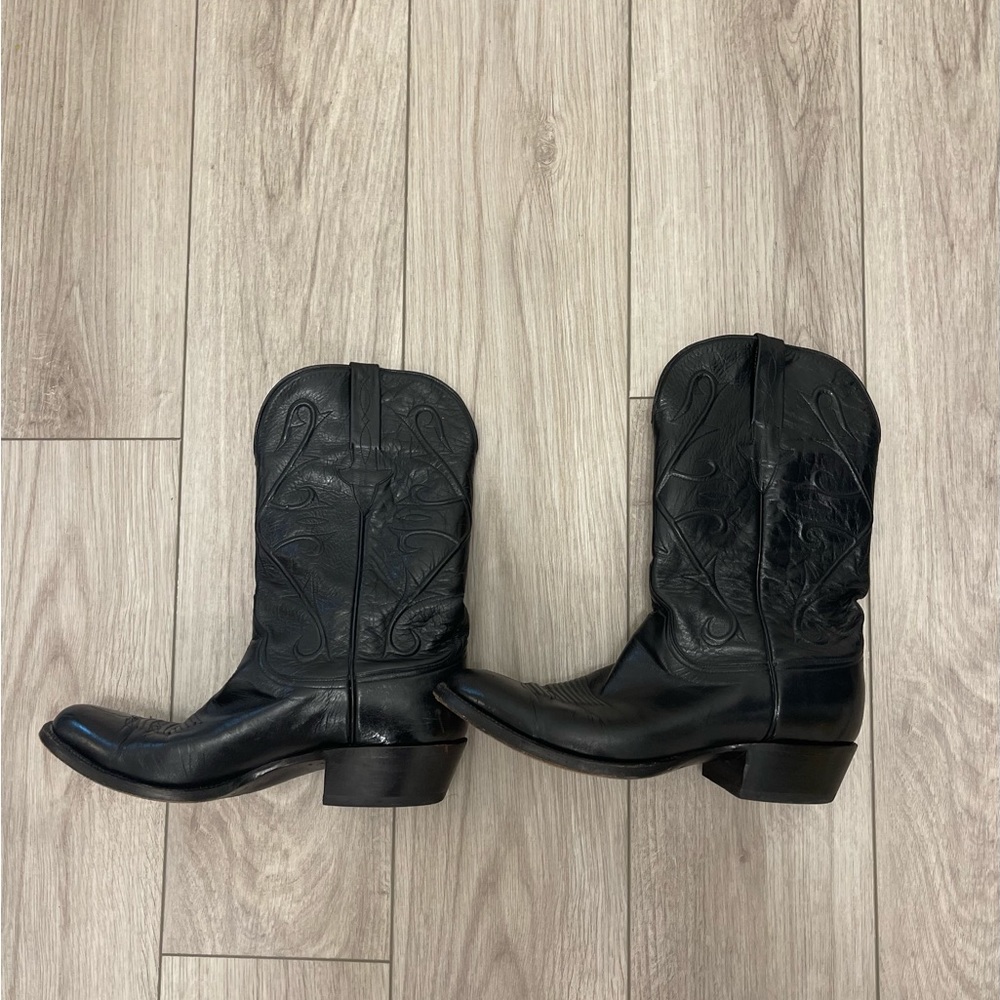 Men’s Lucchese Boots Size 10 Black Kangaroo